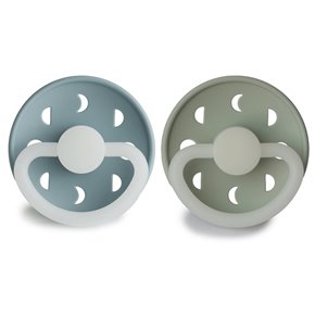 FRIGG Moon Phase Smoczek uspokajający na noc 2-pak - silikon, roz