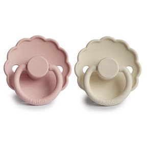 FRIGG Daisy Smoczek uspokajający 2-pak silikon 0-6m Blush / Cream